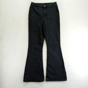 Almost Famous Black Flare Jeans High Rise Bell Bottom Stretch Denim Womens 11